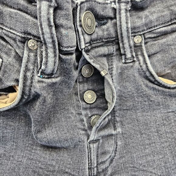 Allsaints Cigarette Jeans Womens‎ Size 28 Black Denim Skinny Button Fly - Picture 3 of 11